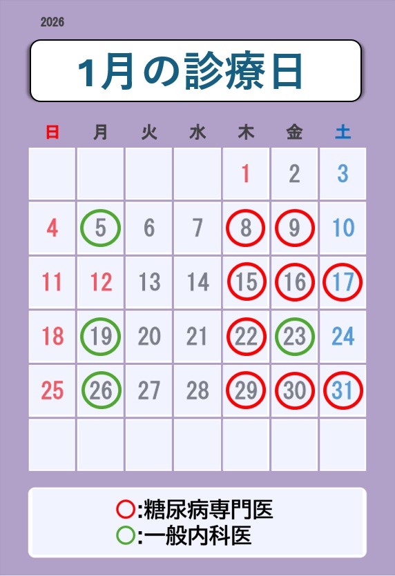 1月の診療日